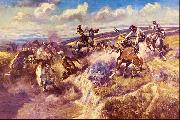 Charles M Russell Tight Dalley and a Loose Latigo painting